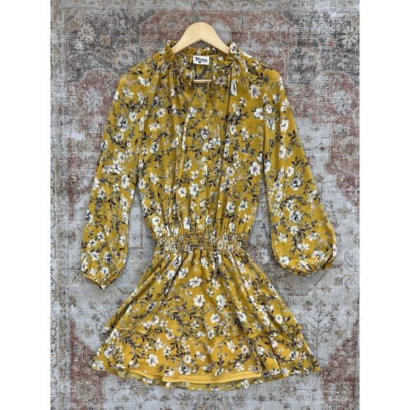 Show Me Your Mumu Channing Flirtin Floral Mini Dress Size XS Yellow - Picture 2 of 9